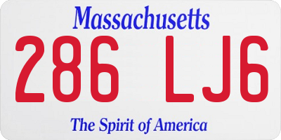 MA license plate 286LJ6