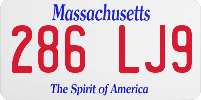 MA license plate 286LJ9