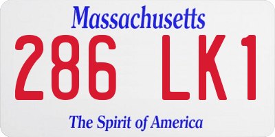 MA license plate 286LK1
