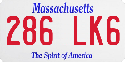 MA license plate 286LK6