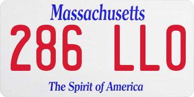 MA license plate 286LL0
