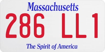 MA license plate 286LL1