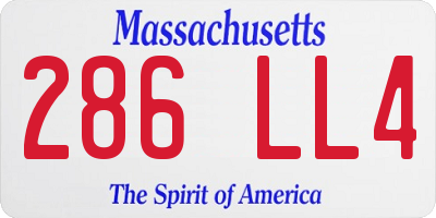 MA license plate 286LL4