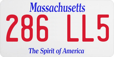 MA license plate 286LL5
