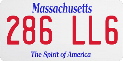 MA license plate 286LL6