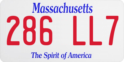 MA license plate 286LL7