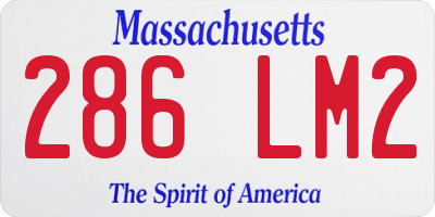 MA license plate 286LM2