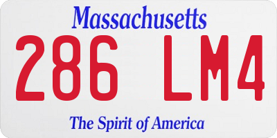 MA license plate 286LM4