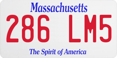 MA license plate 286LM5