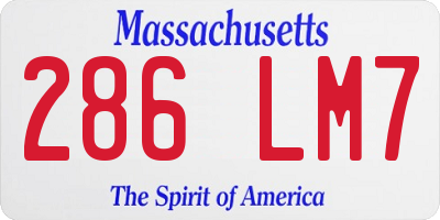 MA license plate 286LM7