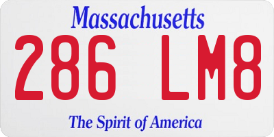 MA license plate 286LM8