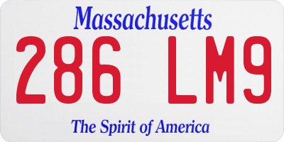 MA license plate 286LM9