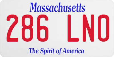 MA license plate 286LN0
