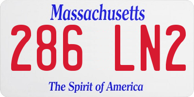 MA license plate 286LN2
