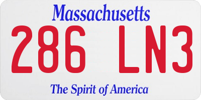 MA license plate 286LN3