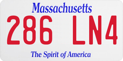 MA license plate 286LN4
