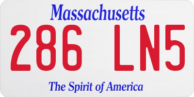 MA license plate 286LN5