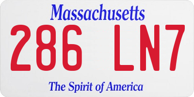MA license plate 286LN7