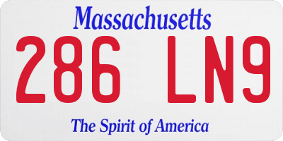 MA license plate 286LN9