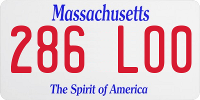 MA license plate 286LO0