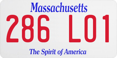 MA license plate 286LO1