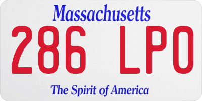 MA license plate 286LP0