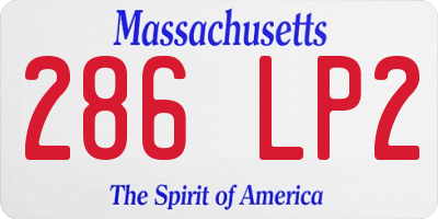 MA license plate 286LP2