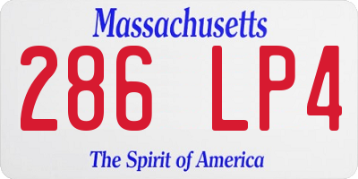 MA license plate 286LP4