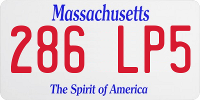 MA license plate 286LP5