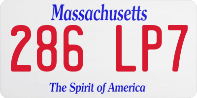 MA license plate 286LP7