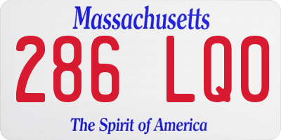 MA license plate 286LQ0