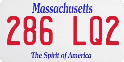 MA license plate 286LQ2