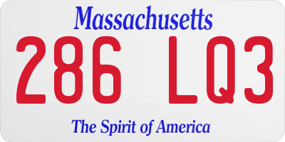 MA license plate 286LQ3