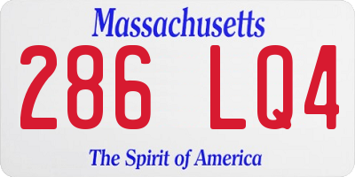 MA license plate 286LQ4