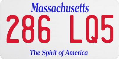 MA license plate 286LQ5