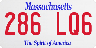 MA license plate 286LQ6
