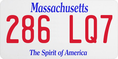 MA license plate 286LQ7