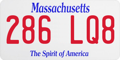 MA license plate 286LQ8