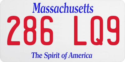 MA license plate 286LQ9