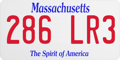 MA license plate 286LR3