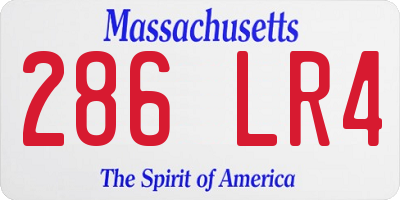 MA license plate 286LR4