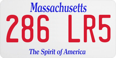 MA license plate 286LR5