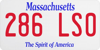 MA license plate 286LS0