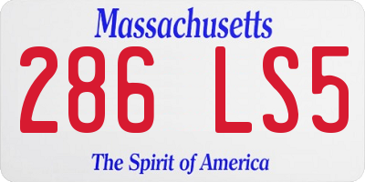 MA license plate 286LS5
