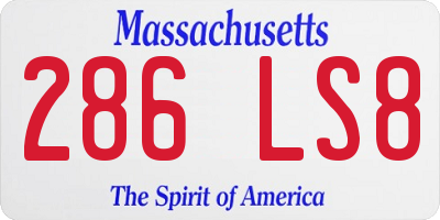 MA license plate 286LS8