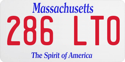 MA license plate 286LT0