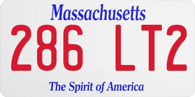 MA license plate 286LT2