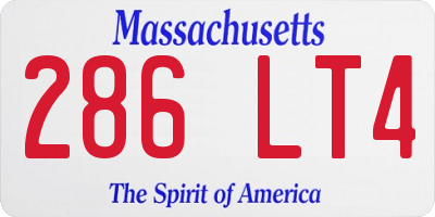 MA license plate 286LT4