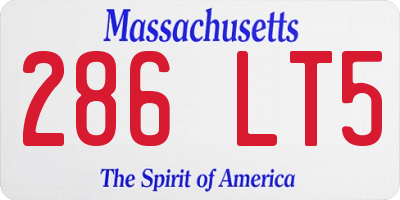 MA license plate 286LT5