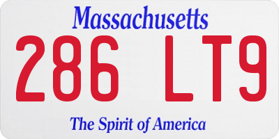 MA license plate 286LT9
